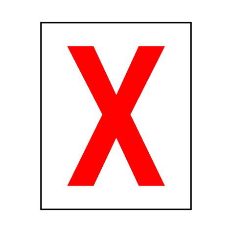 Letter X Sticker Red Safety Uk