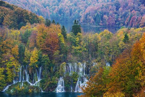 Plitvice Falls Plitvice Lakes National Park Croatia During The Autumn