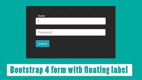 Simple Bootstrap Form With Floating Label Login Form With Floating Placeholder Text Youtube