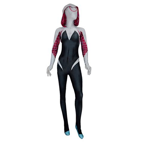 Spider Gwen Stacy Spandex Zentai Female Spiderman Costume For Halloween Cosplay