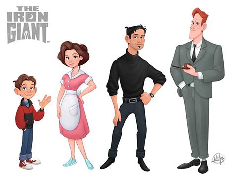 The Iron Giant Characters Are Standing Next To Each Other With Their