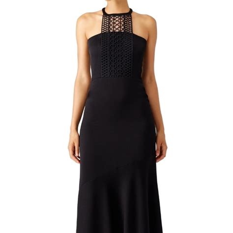 Shoshanna Dresses Black Embroidered Neckline Gown Poshmark