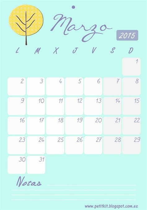 Calendario 2015 Marzo Calendario 2015 Calendario Detalles