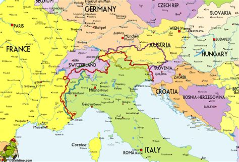 Frontière entre la france et la suisse, italian: FRANCE ITALY MAP - Recana Masana