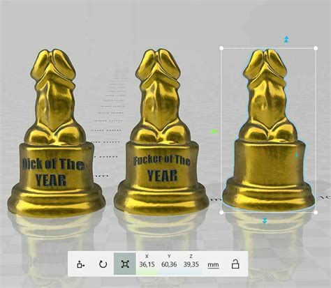 Stl File Printable Dick Trophy Fucker Of The Year Dick Of The Year・3d Printer Design To