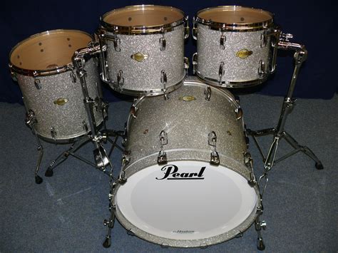Pearl Master Premium Mmp Shellset 2012 Silver Sparkle High Gloss Drum