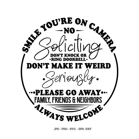 Smile Youre On Camera No Soliciting Sign Soliciting Etsy No