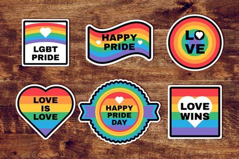 Pride Day Rainbow Stickers Set 549008 Objects Design Bundles