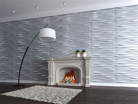 Paintable Off White Abstract Dune Fiber 3d Wall Panel Interior Wall
