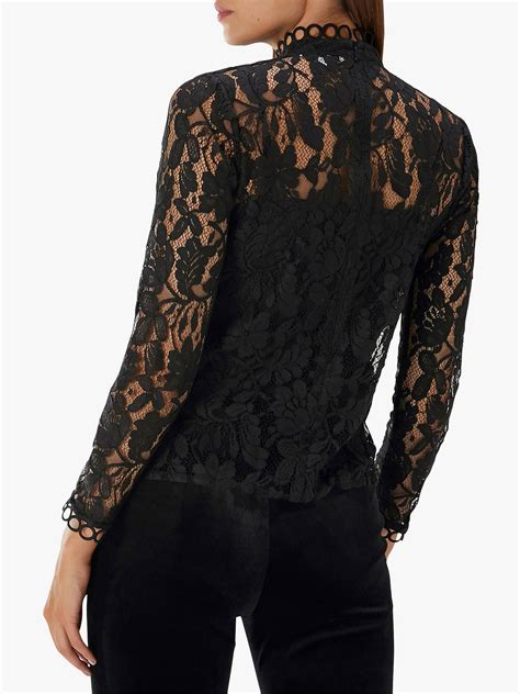 Coast Fay Beaded Lace High Neck Top Black High Neck Lace Top Tops