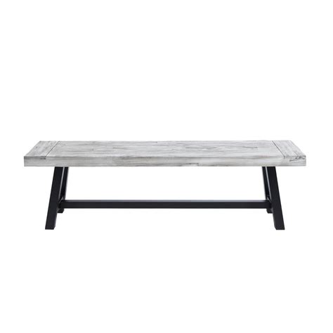 The most common gray wood bench material is wood. Noble House Carlisle Light Gray Wood and Black Metal ...