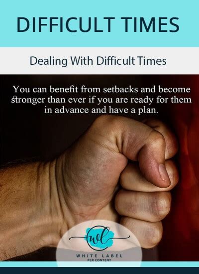 Dealing With Difficult Times Plr Articles Social Posters