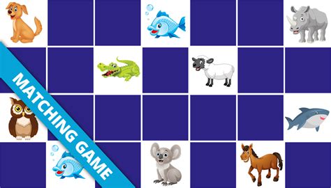 Play Matching Game For Kids Animals Online And Free Memozor