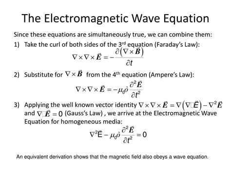 Electromagnetic Wave Equation Derivation Ppt - Tessshebaylo