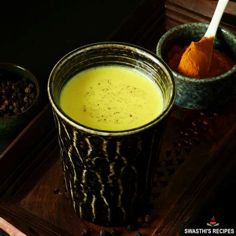 Turmeric Milk Recipe Haldi Doodh Swasthi S Recipes