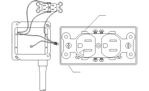 Installation Of Electrical Outlets In A Wall Cad Drawing 2d Details Dwg