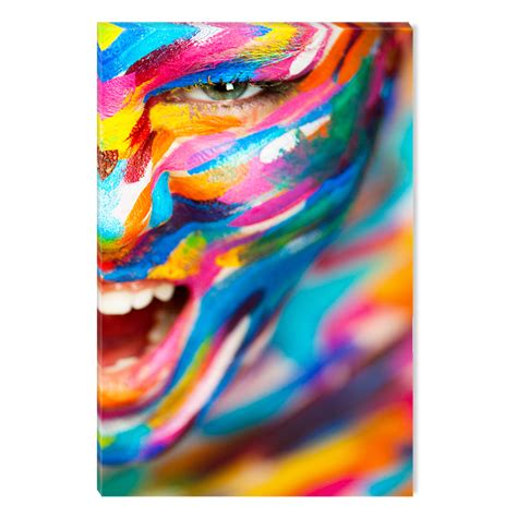 Startonight Canvas Wall Art Human Emotions Colored Painting Dual View