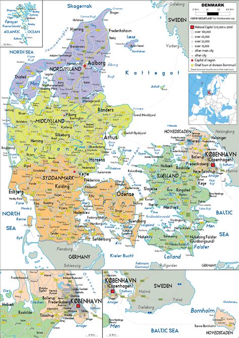 Denmark Map Political Worldometer