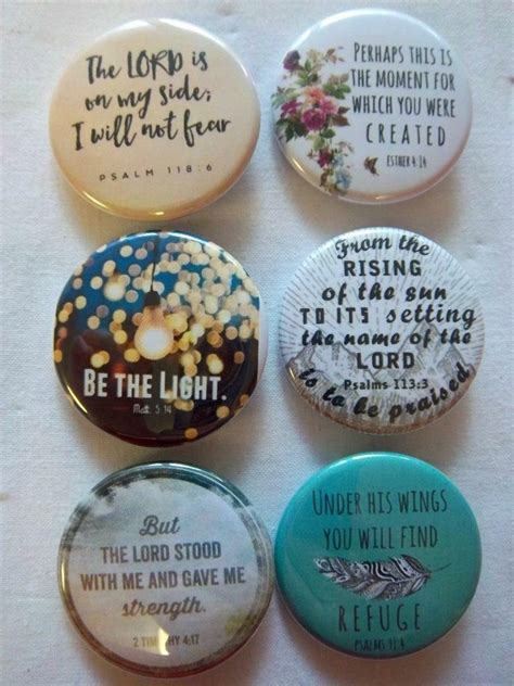 1 5 christian set 6 pk buttons pins be the light i etsy