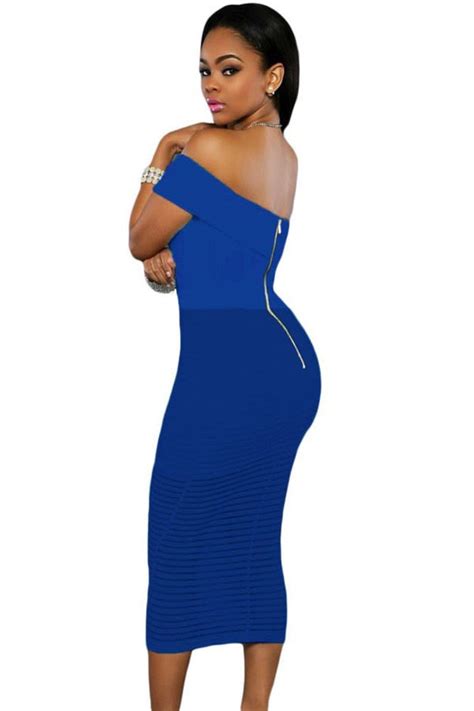 women royal blue mini one shoulder bodycon dress online store for women sexy dresses