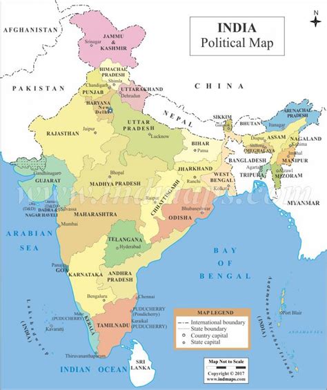 Political Map Of India Map Of India Political Southern Asia Asia