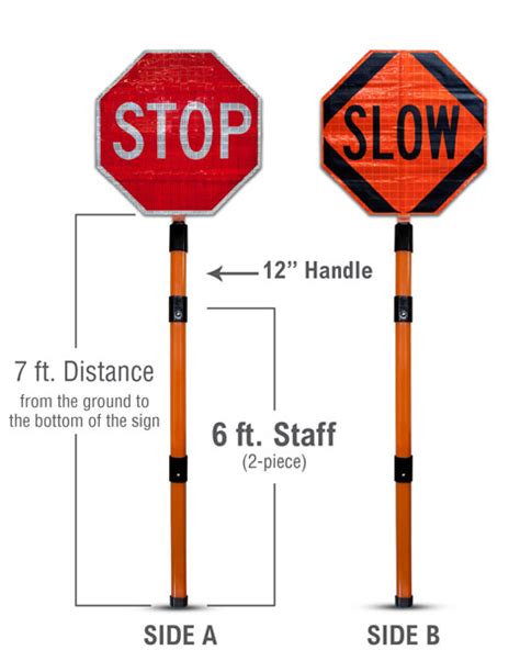 Stop Slow Roll Up Paddle Sign Kitr1 1 W20 8 Shop Now W Fast Shipping