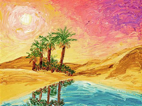 Oasis In The Sahara Desert Painting By Arina Yastrebova Fine Art America