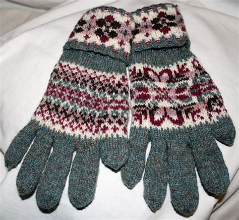 Fair Isle Cuffed Gloves Knit With Traditional Shetland Patterns
