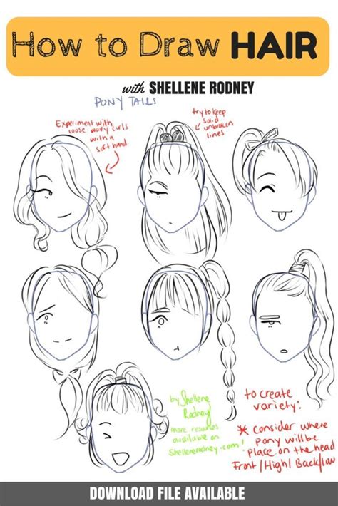 How To Draw Hair And Ponytails With Shellene Rodney Click For
