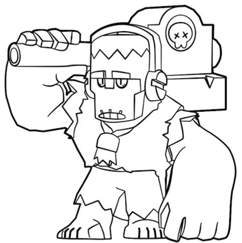 Brawl stars colonel ruffs, duvarlardan seken iki lazer atışı yapıyor. kolorowanki Colonel Ruffs Brawl Stars - Kolorowanki