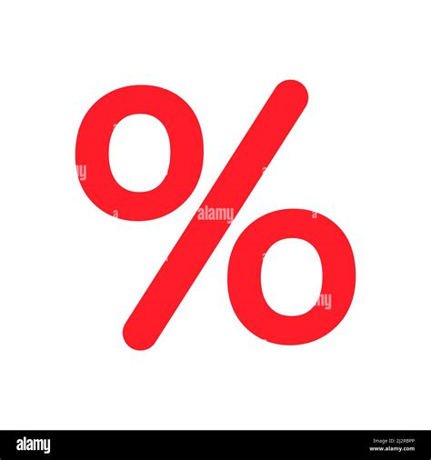 Percentage Icon Red Percent Symbol Business Discount Pictogram