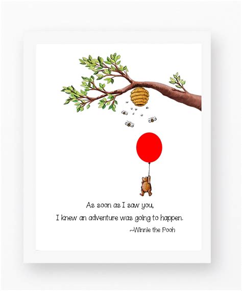 Winnie The Pooh Pooh Quotes Red Balloon Art Pooh Bear Etsy