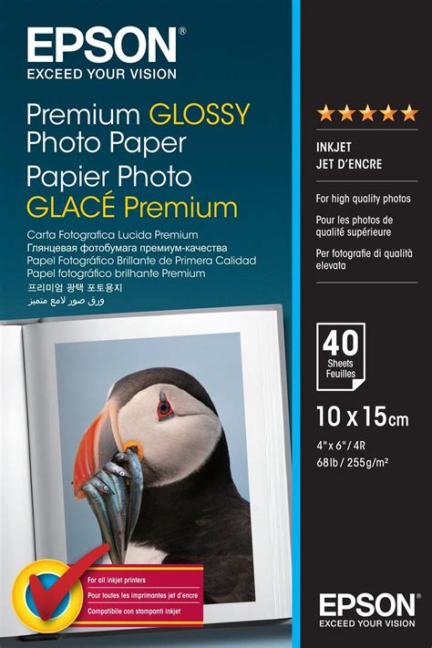 Premium Glossy Photo Paper 10x15cm 40 Folhas Papeis E Suporte