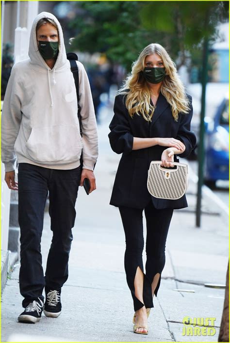 Elsa Hosk Conceals Her Baby Bump While Out In NYC With Boyfriend Tom