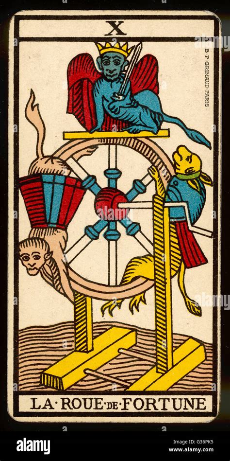 Tarot Card 10 La Roue De Fortune The Wheel Of Fortune Stock Photo