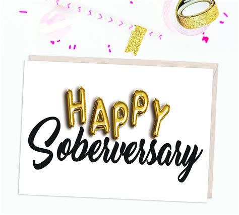 Happy Soberversary Card Sober Anniversary Sobriety Birthday