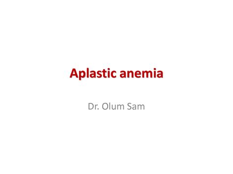 Solution Aplastic Anemia Studypool