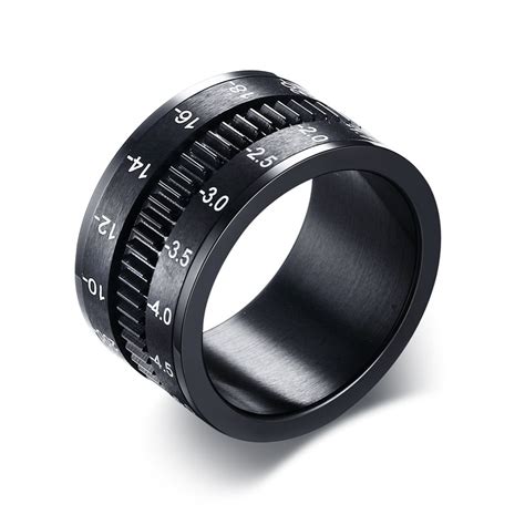 There are several wedding band types for men, each with its own unique style and look. unique Men's Rings Stainless Steel SLR Camera Lens Ring ...