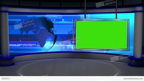 News Tv Studio Set 28 Virtual Green Screen Backgro Stock