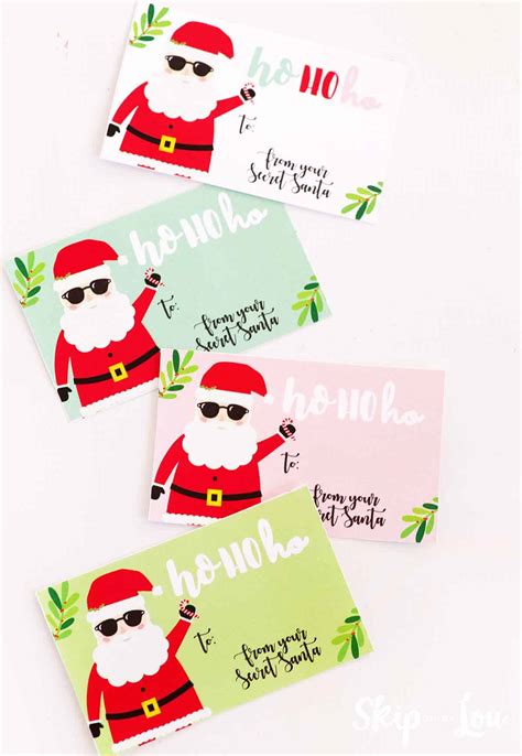 free printable secret santa tags skip to my lou