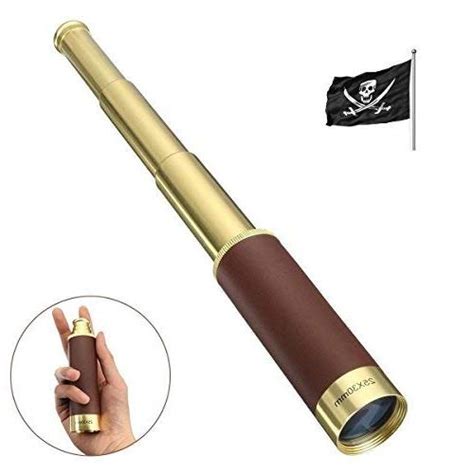 Pirate Brass Telescope，sgodde 25x30 Zoomable Spyglass，collapsible