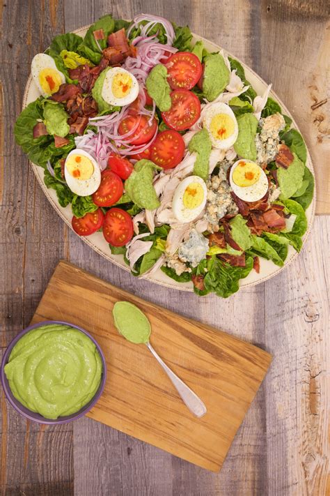 Gem Lettuce And Rotisserie Chicken Cobb Salad With Avocado Green
