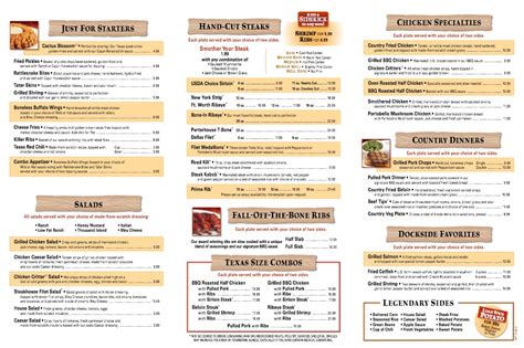 All dishes are made from fresh and quality ingredients and are served in large portions. Prices For: Prices For Texas Roadhouse