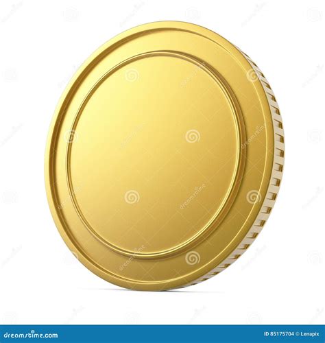 Blank Gold Coin Isolated On White Background Stock Illustration