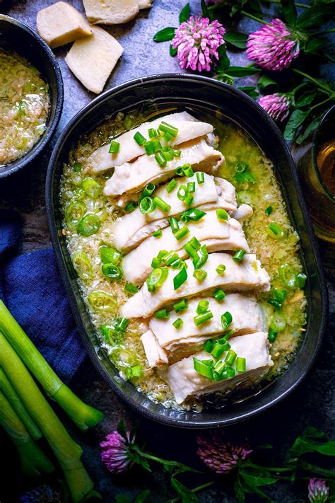 Poached Chicken With Ginger Scallion Sauce Rketorecipes