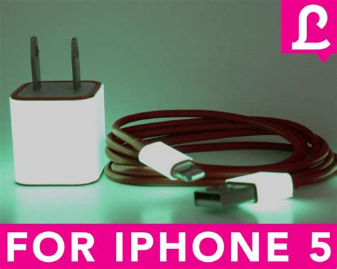 Glow In The Dark Iphone 5 Charger 2 In 1 Glow In The Dark Red Iphone