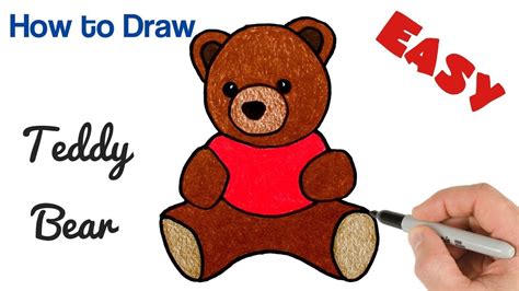How To Draw Teddy Bear Easy Cute Drawings For Kids