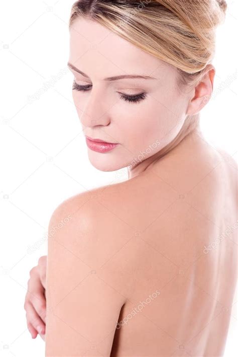 Woman Looking Over Her Shoulder Stock Photo By Stockyimages