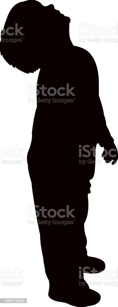 A Boy Looking Up Silhouette Vector Stock Illustration Download Image