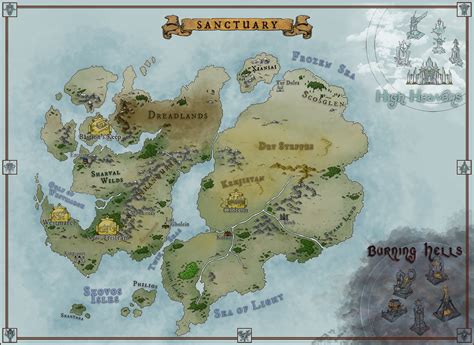 Diablo 3 Map Of Sanctuary From Blizzards Classic Isometric Rpg Game